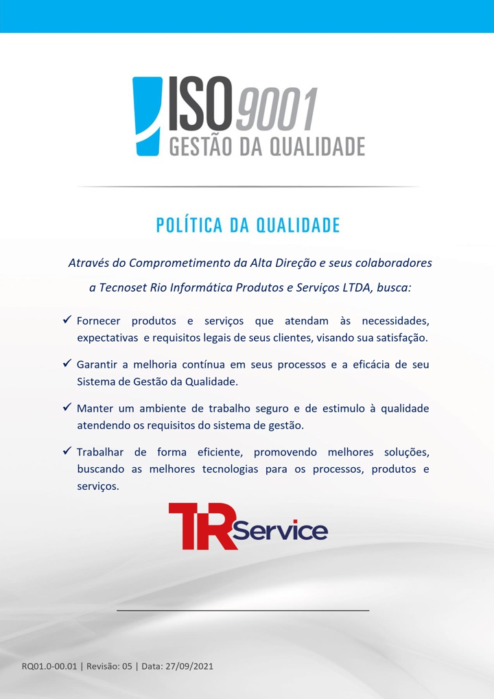 TRSERV - Politica de Qualidade - atualizacao setembro 21